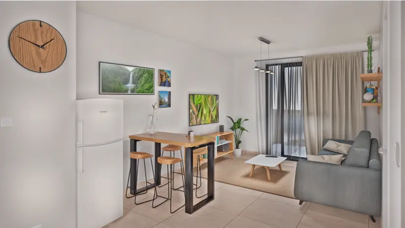Visualisation 3D réaliste d’un espace de vie pour promoteur immobilier